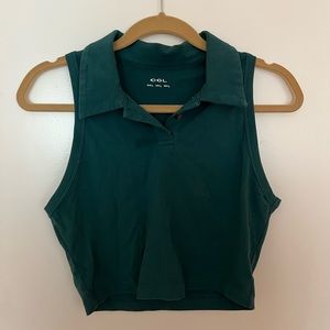 OGL Green Collared Crop Top